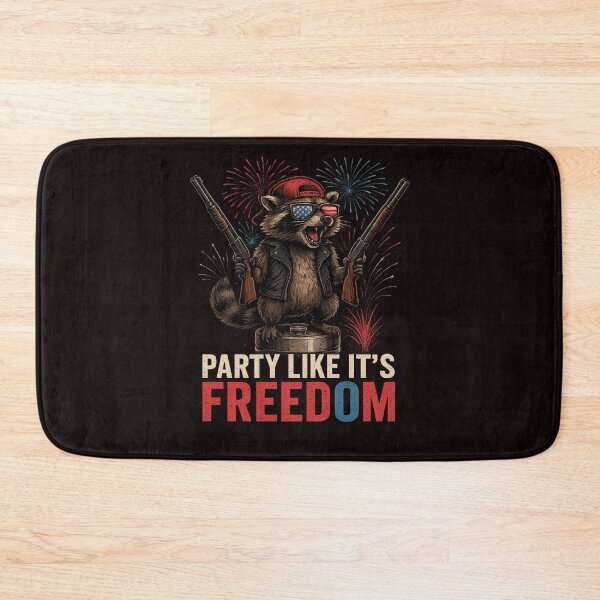 Item preview, Party Like It's Freedom – Raccoon with Shotguns & Fireworks designed and sold by TrendTribeTP.