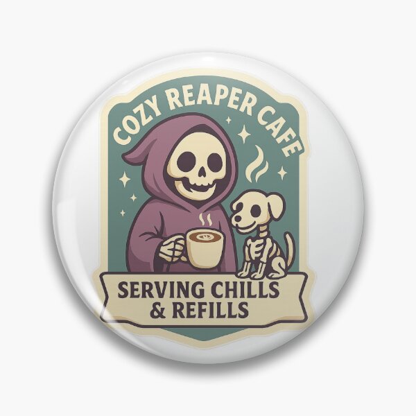 Item preview, Cozy Reaper Café — Serving Chills & Refills designed and sold by SavvyPink.