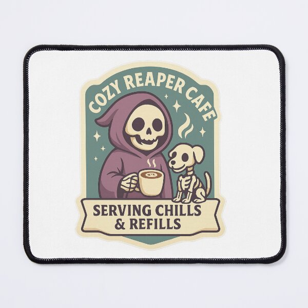 Item preview, Cozy Reaper Café — Serving Chills & Refills designed and sold by SavvyPink.