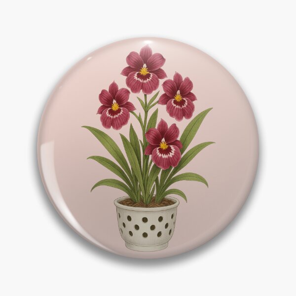 Item preview, Miltonia Orchid Sticker – Potted Orchid in Elegant Porcelain Pot designed and sold by Feral Confetti.