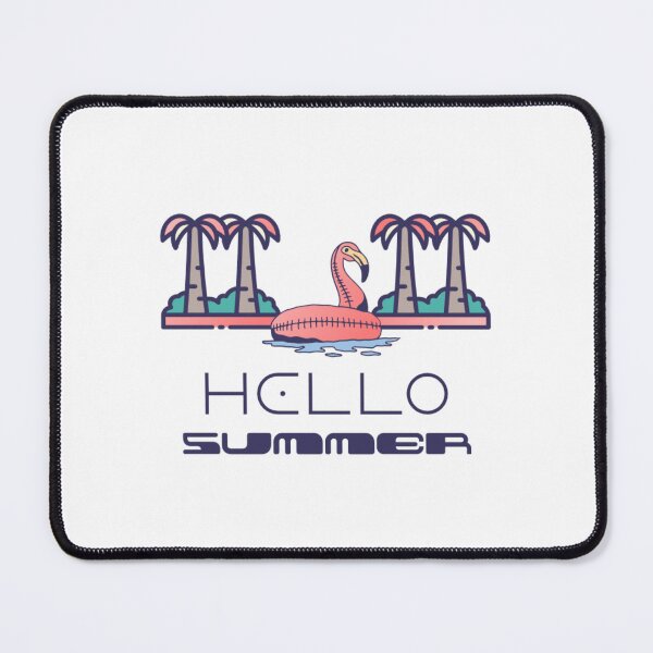 Item preview, Hello Summer Flamingo Pool Float - Tropical Palm Tree Vacation Art designed and sold by JERUK POPSICLE.