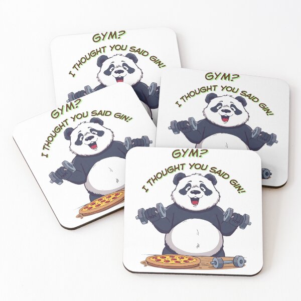 Item preview, Funny Panda Gym Meme T-Shirt | "Gym? I Thought You Said Gin!" Cartoon Tee designed and sold by Nuvra Clothing.