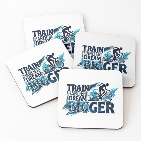 Item preview, TRAIN HARDER, DREAM BIGGER – Triathlon Motivation Sticker designed and sold by Triathlongram.