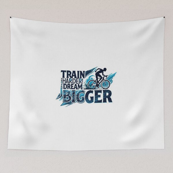 Item preview, TRAIN HARDER, DREAM BIGGER – Triathlon Motivation Sticker designed and sold by Triathlongram.