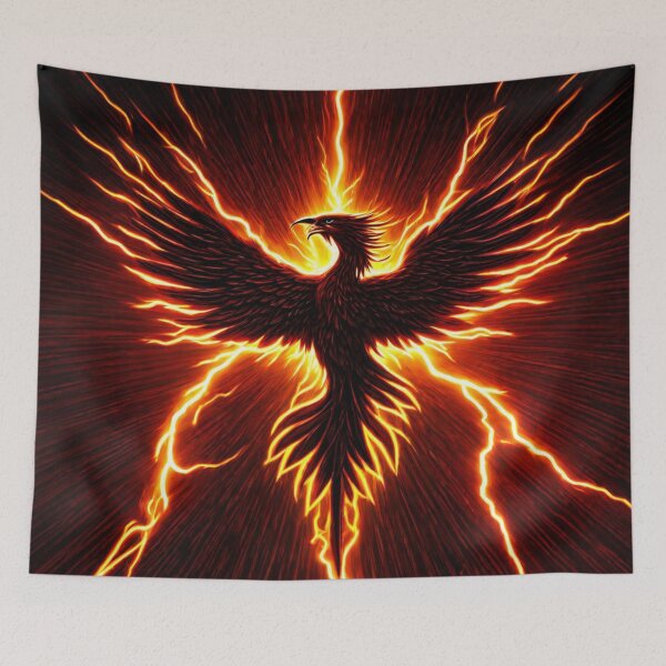 Item preview, Fiery Red Lightning Phoenix designed and sold by Healio2.