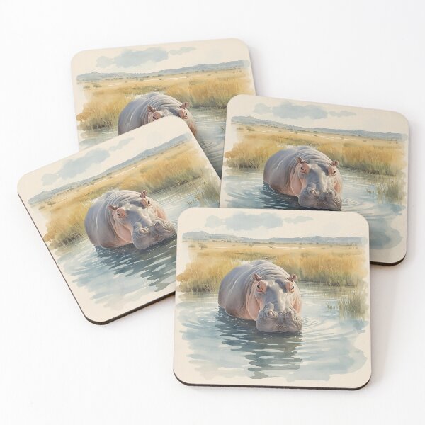 Item preview, Hippo Vibes – Chill Hippopotamus Aesthetic Design designed and sold by Art-Design-EM.