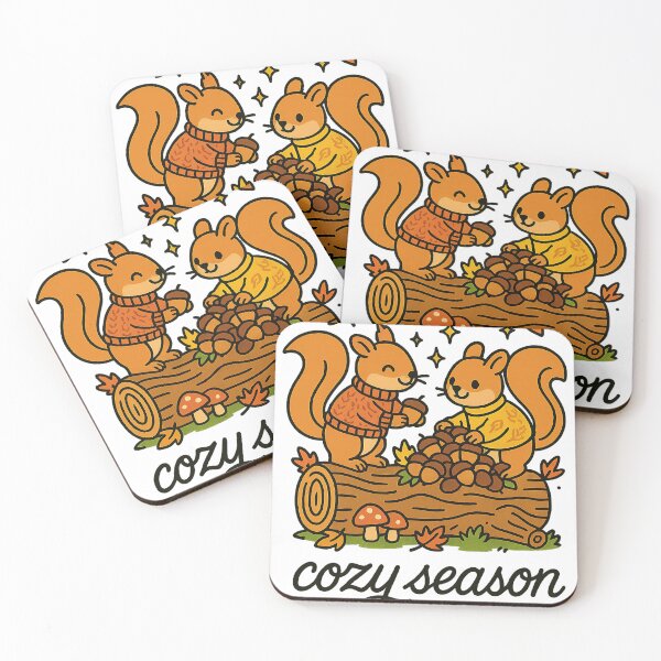 Item preview, Cozy Autumn Squirrels designed and sold by Drip stamp.