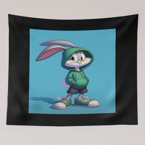 Item preview, Drawing of casual funny cartoon bunny design designed and sold by NivyasArtistry.