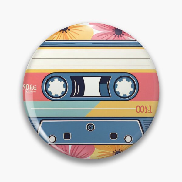 Item preview, Vintage cassette tape surrounded by colorful flowers represents nostalgia and music culture from the past designed and sold by SpaceartLilu.