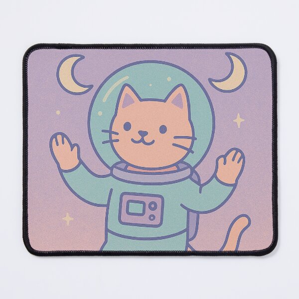 Item preview, Pastel Astronaut Cat Juggling Moons – Cute Cosmic Space Art designed and sold by CrypRenaissance.