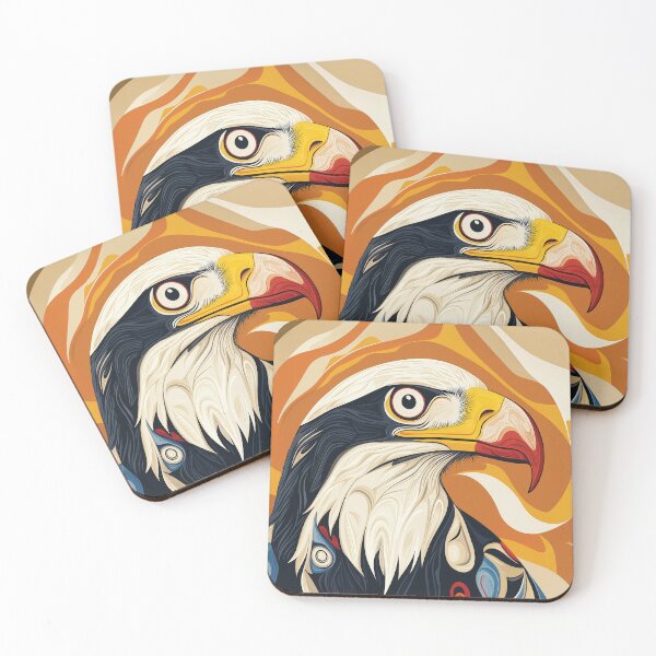 Item preview, An ornate and detailed Bald Eagle design with traditional form line patterns. designed and sold by HEMRO.
