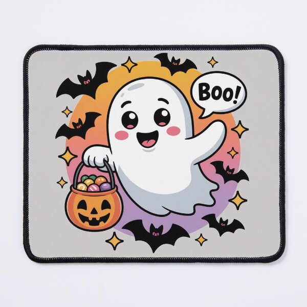 Item preview, Halloween with kawaii ghost text "Boo" designed and sold by Nimkaew.