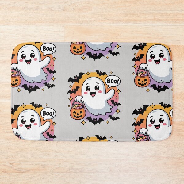 Item preview, Halloween with kawaii ghost text "Boo" designed and sold by Nimkaew.