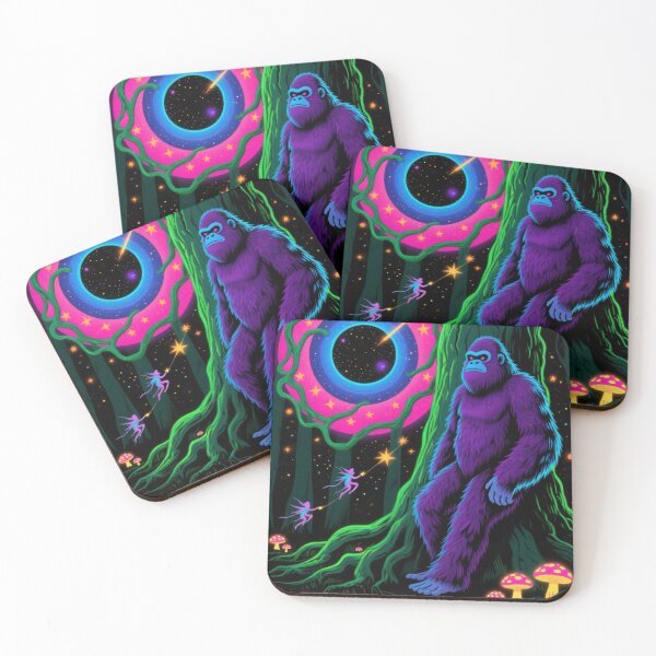 Item preview, Bigfoot's Psychedelic Forest Black Light Poster designed and sold by CleverCulture.