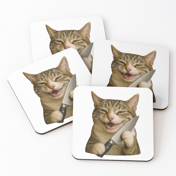 Item preview, Funny Chef Cat with Kitchen Knife Cooking Meme designed and sold by memememescat.