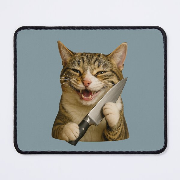 Item preview, Funny Chef Cat with Kitchen Knife Cooking Meme designed and sold by memememescat.
