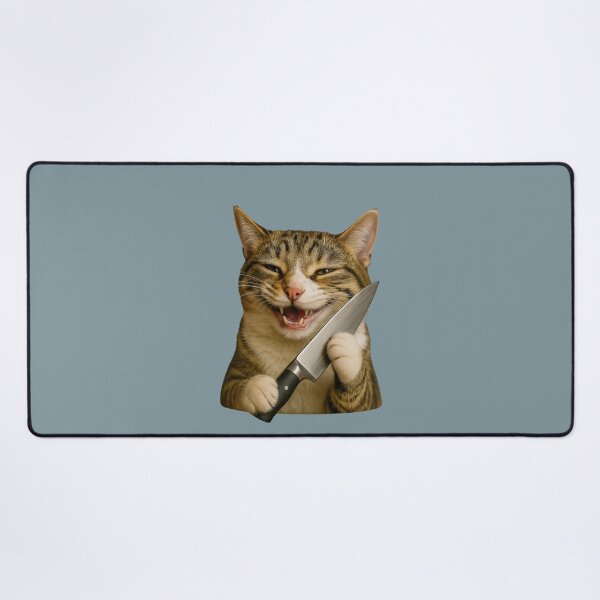 Item preview, Funny Chef Cat with Kitchen Knife Cooking Meme designed and sold by memememescat.