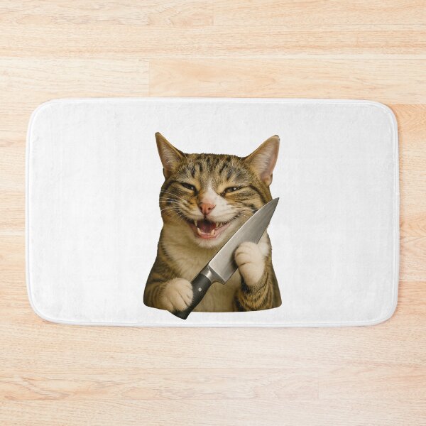 Item preview, Funny Chef Cat with Kitchen Knife Cooking Meme designed and sold by memememescat.