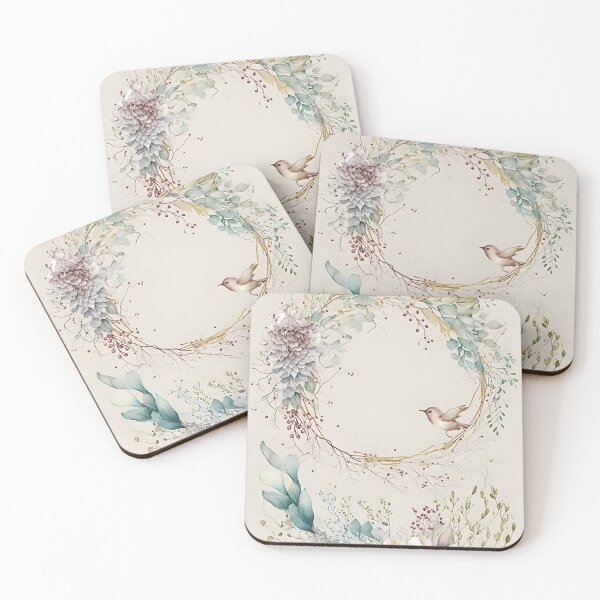 Item preview, Floral botanical watercolor wreath template designed and sold by dvoevnore.