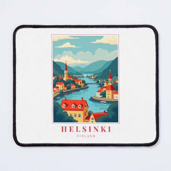 Item preview, Helsinki Finland Illustration – Cathedral Domes, Design District & Seaside Light designed and sold by MapMyMiles.