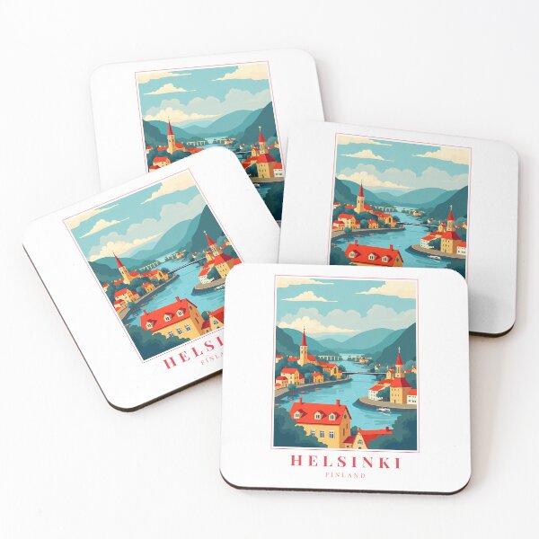 Item preview, Helsinki Finland Illustration – Cathedral Domes, Design District & Seaside Light designed and sold by MapMyMiles.