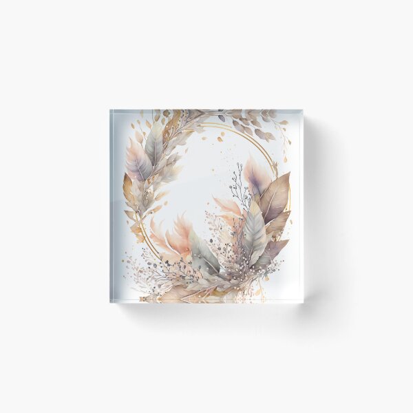 Item preview, Floral botanical watercolor wreath template designed and sold by dvoevnore.
