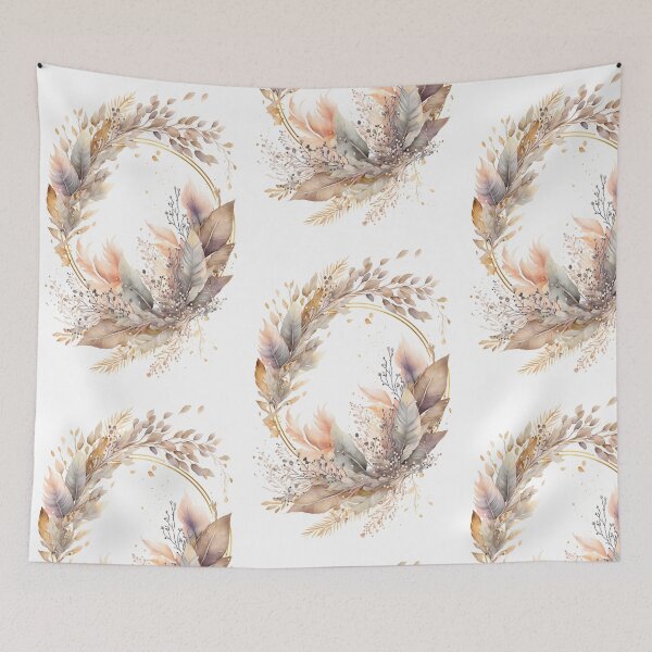 Item preview, Floral botanical watercolor wreath template designed and sold by dvoevnore.