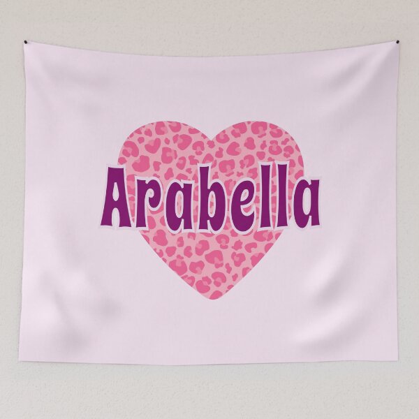Item preview, Arabella Name Pink Leopard Heart  designed and sold by Jeallan Designs.