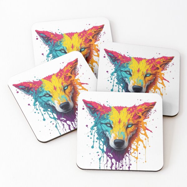 Item preview, Paint Dripping Colorful Wolf Art designed and sold by Healio2.