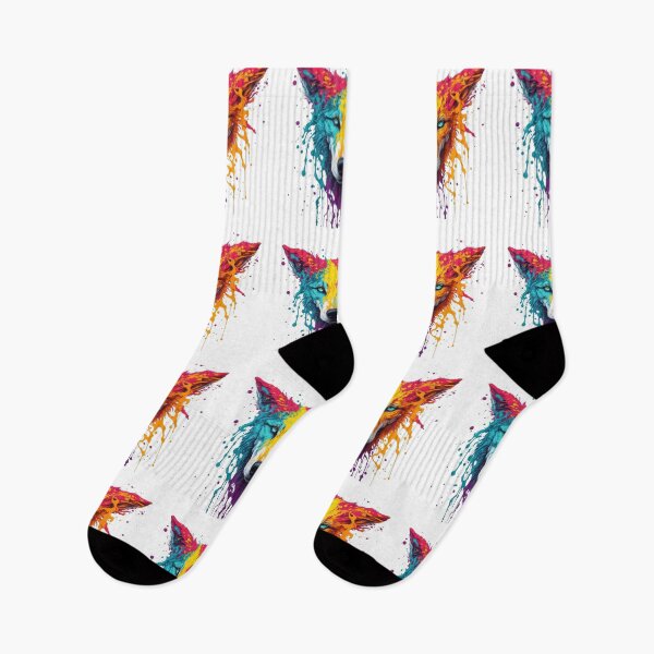 Item preview, Paint Dripping Colorful Wolf Art designed and sold by Healio2.