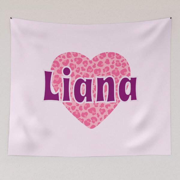 Item preview, Liana Name Pink Leopard Heart  designed and sold by Jeallan Designs.