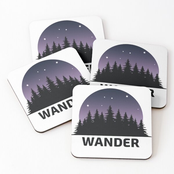 Artikelvorschau, WANDER – Minimalistische Kiefernwald-Silhouette mit Farbverlauf im Nachthimmel entworfen und verkauft von Adira-And-Mom.