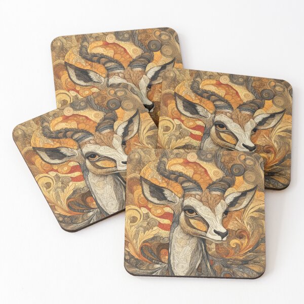 Item preview, A highly intricate and stylized antelope design with swirling patterns. designed and sold by HEMRO.