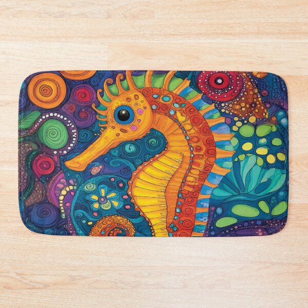 Item preview, A beautiful and complex design of a seahorse with intricate lines. designed and sold by HEMRO.