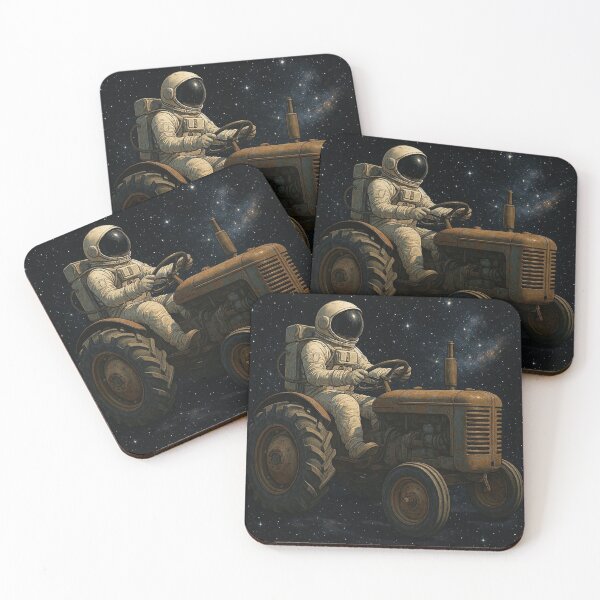 Item preview, Astranaut old tractor riding at space  designed and sold by Dogandesighn.