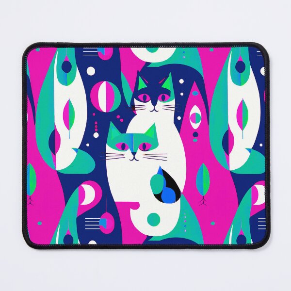 Item preview,  Mid-Century Modern Cats on a Geometric Background  designed and sold by Marymarice.