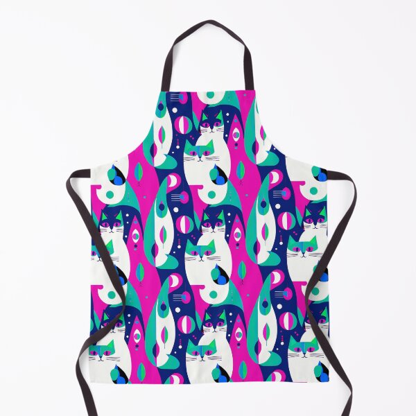Item preview, Mid-Century Modern Cats on a Geometric Background designed and sold by Marymarice.