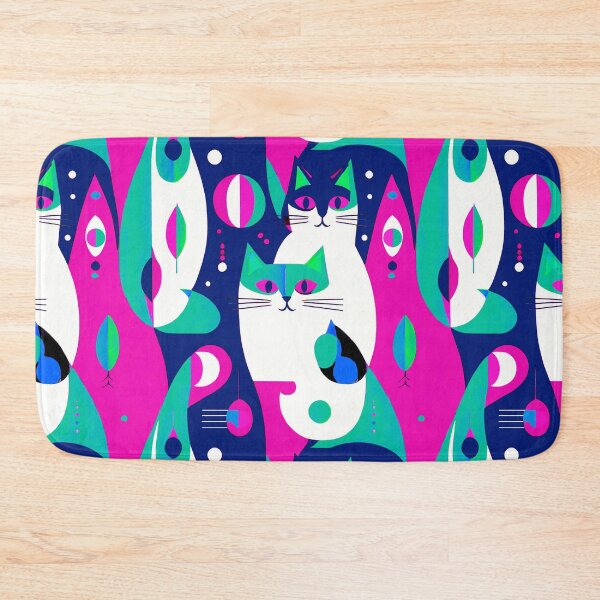 Item preview,  Mid-Century Modern Cats on a Geometric Background  designed and sold by Marymarice.