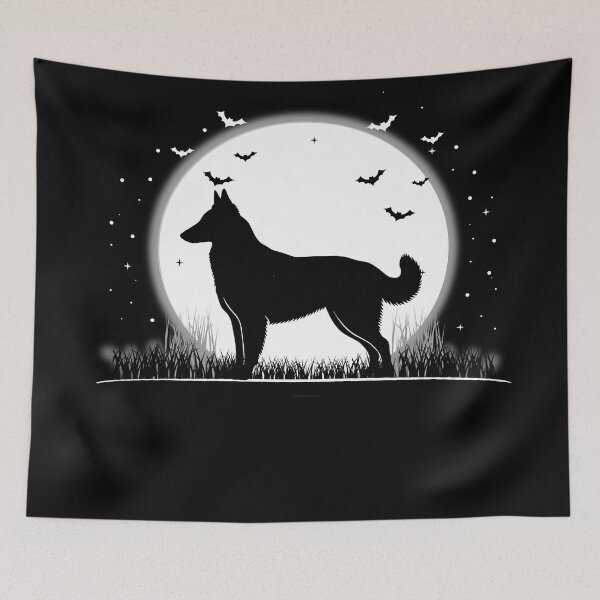 Item preview, Tervuren Dog – Halloween Moon Silhouette designed and sold by The Real Life Symphony.