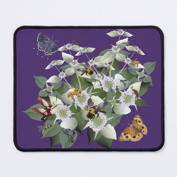 Item preview, Mountain Mint with Pollinating Bees, Butterflies, and Insects designed and sold by Jedi-Artist.