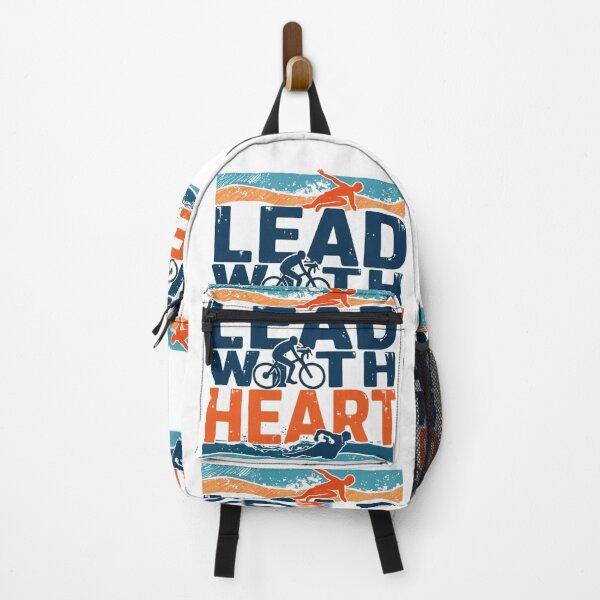 Item preview, LEAD WITH HEART – Inspirational Triathlon Sticker designed and sold by Triathlongram.