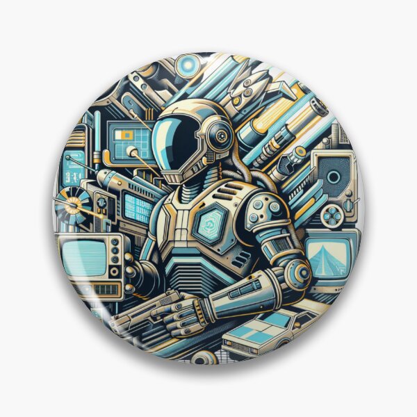Item preview, Retro Futurism Robot Surrounded by Technology designed and sold by SholoStudio.