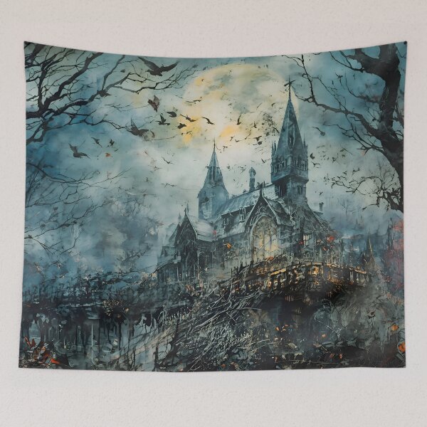 Item preview, Haunted Gothic Castle – Dark Fantasy Horror Artwork designed and sold by A L O N E.