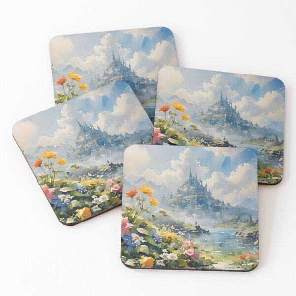 Item preview, Fairy Tale Castle Landscape Illustration designed and sold by tomkaz77studio.