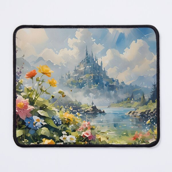 Item preview, Fairy Tale Castle Landscape Illustration designed and sold by tomkaz77studio.