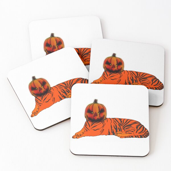 Item preview, Maple the Tiger in Jack-o’-Lantern Hat – animalzinhats designed and sold by Ashley’sAnimalz.