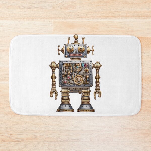 Item preview, Steampunk Gear Robot Sticker – Retro Mechanical Bot with Exposed Gears designed and sold by Line Designs By Duck.