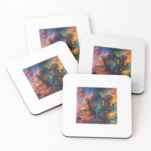 Item preview, Magical fantasy land with butterflies, hearts and flowers designed and sold by Personiq Kaleido.