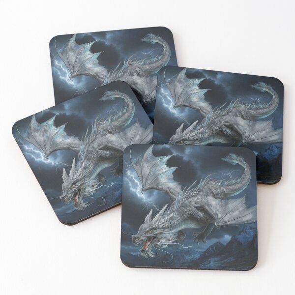 Item preview, gray silver dragon in the dark sky,Legendary Animals,dragon art,Legendary dragon designed and sold by Expressions-Sel.