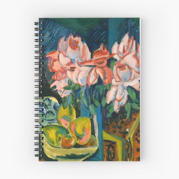 Item preview, Pink Roses Ernst Ludwig Kirchner - German Expressionist Still Life - Die Brücke Movement Floral Art designed and sold by Under-TheTable.